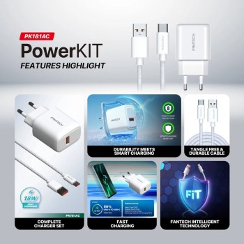 FANTECH PK181AC PowerKIT Fast Charging Adapter Combo