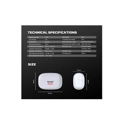 FANTECH TX4 MITHRIL ANC True Wireless Earbuds Super Maxfit
