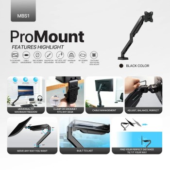 FANTECH MBS1 Solo-Arm Monitor Bracket