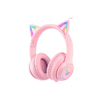 Onikuma B90 RGB Cat Ear Bluetooth Gaming Headphone (Pink)