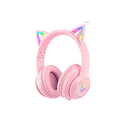 Onikuma B90 RGB Cat Ear Bluetooth Gaming Headphone (Pink)